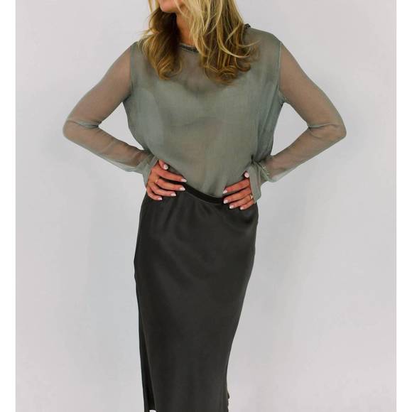 NEW VIVANA UCHITEL hand dyed top in grey - Picture 3 of 3